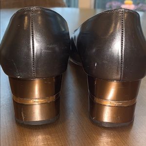 Ferragamo graphite pumps low heel - Vintage!